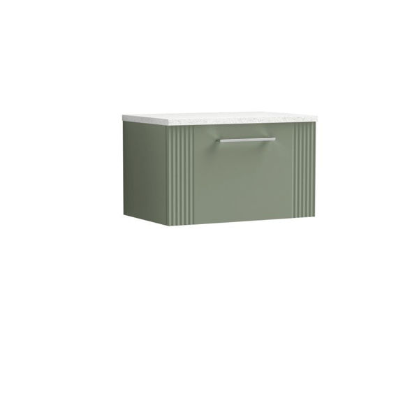 Picture of Neutral Deco 600mm Wall Hung Single Drawer Vanity & Laminate Top