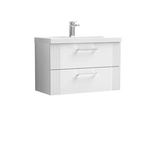 Picture of Neutral Deco 800mm Wall Hung 2 Drawer Vanity & Basin