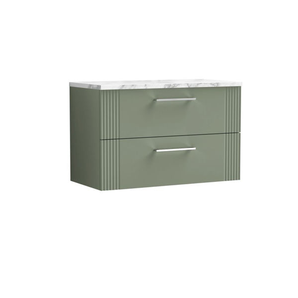 Picture of Neutral Deco 800 Wall Hung 2-Drawer Vanity & Laminate Worktop